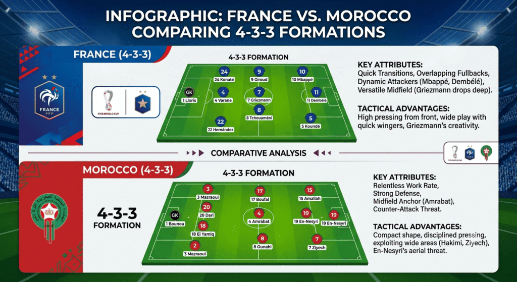 Probable lineups for France vs Morocco 2026