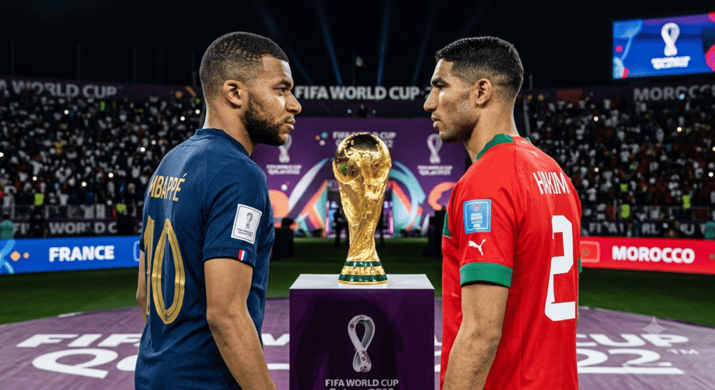 Official poster for France - Morocco LIVE 09/07/2026